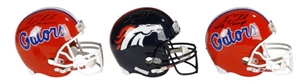 Lot of (3) Tim Tebow Autographed Full Size Helmets